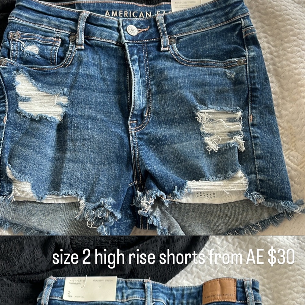 american eagle high rise shorts